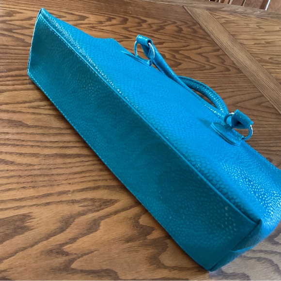 Primewear Blue Turquoise Serpentes Insulated Single Wine Bottle Tote - Picture 7 of 10